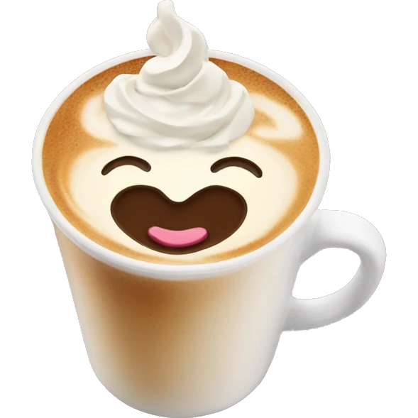 Latte with cream hearts  emoji