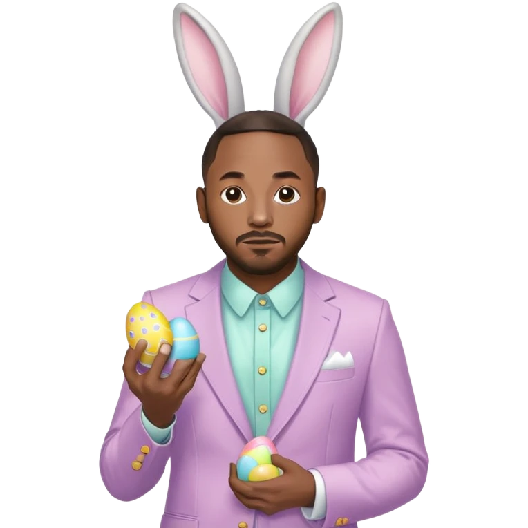 Easter Bunny that looks like Kendrick Lamar emoji