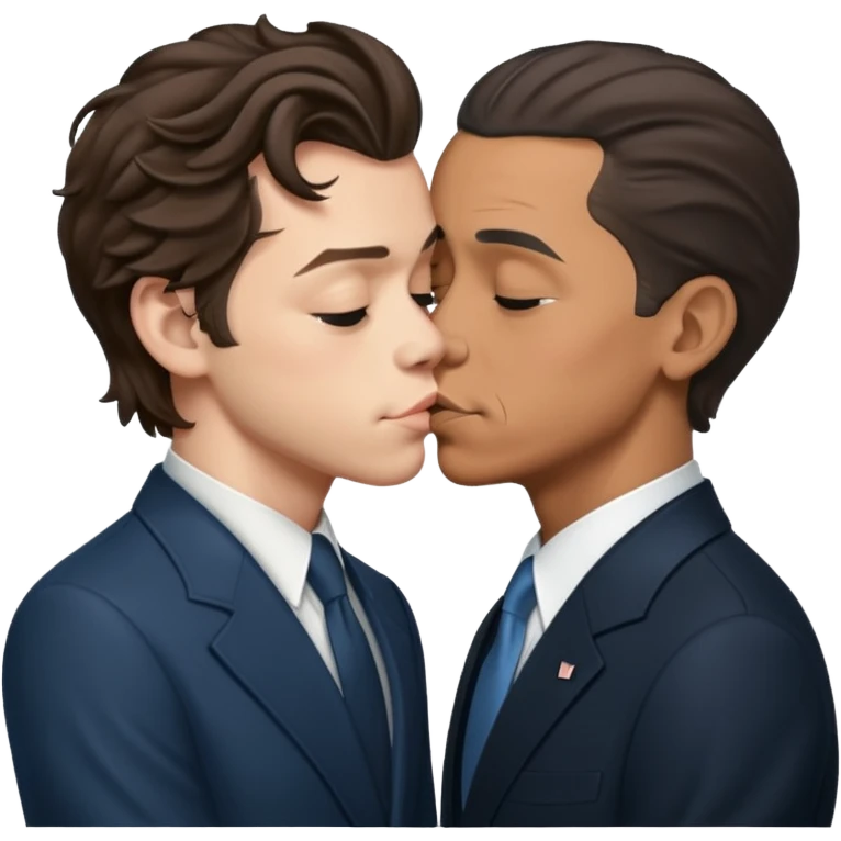 Harry styles and Obama kissing emoji