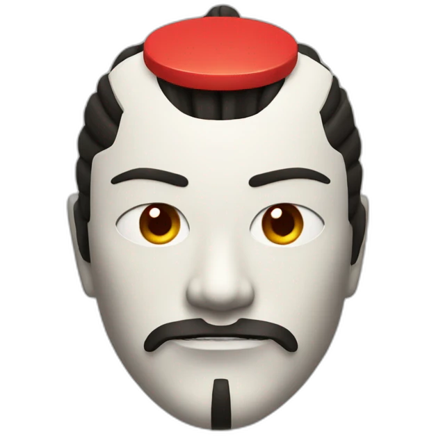 face Samurai with a red circle on his forehead emoji