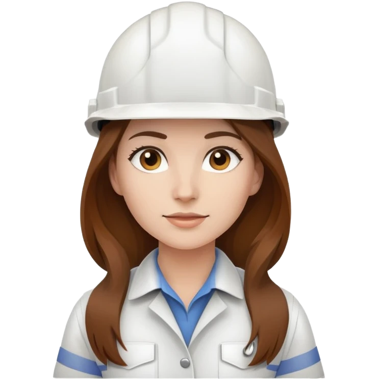 Female engineer with white safety helmet and long hair emoji