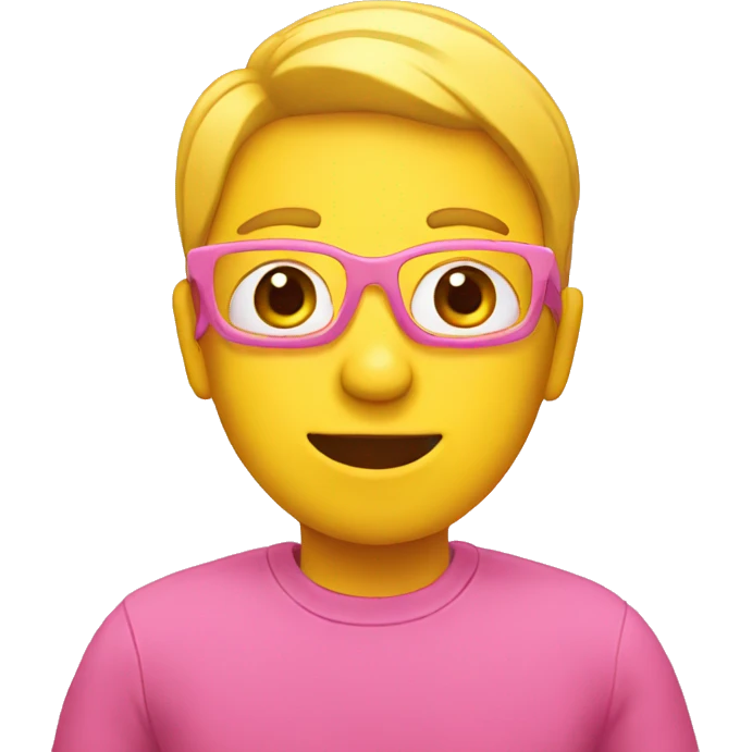 yellow person wearing pink holding ipad emoji