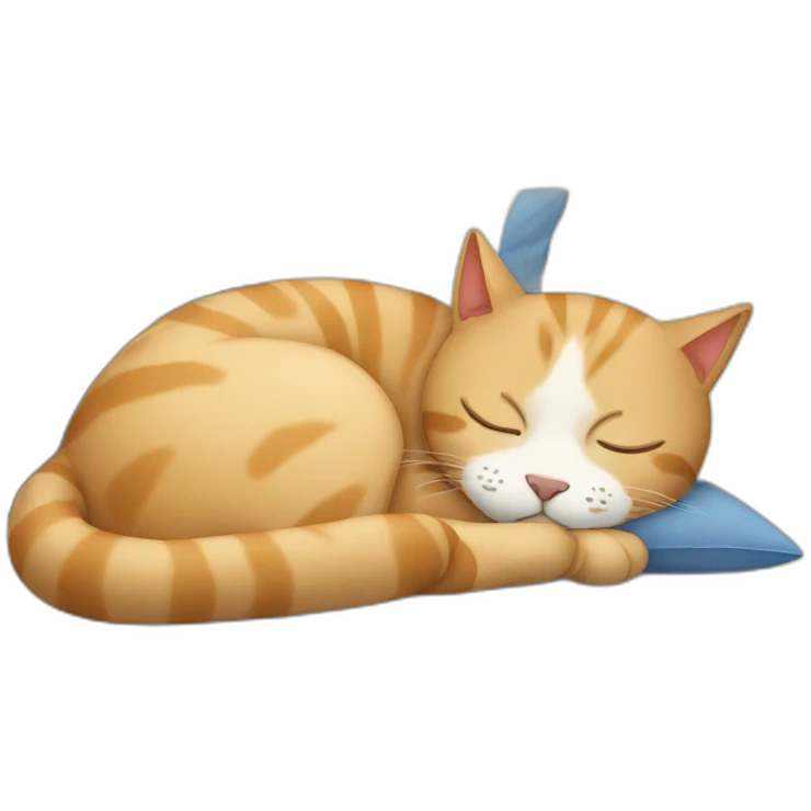 cat sleeping with pillow emoji