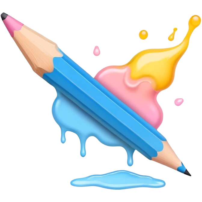 pastel melted pencil emoji