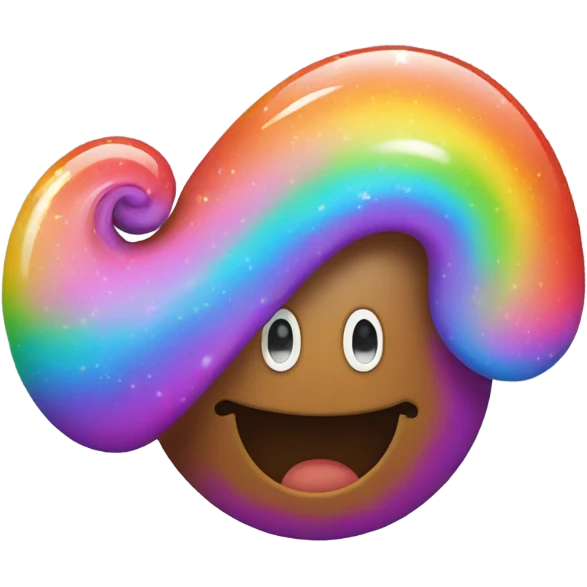 sparkly rainbow poop emoji emoji