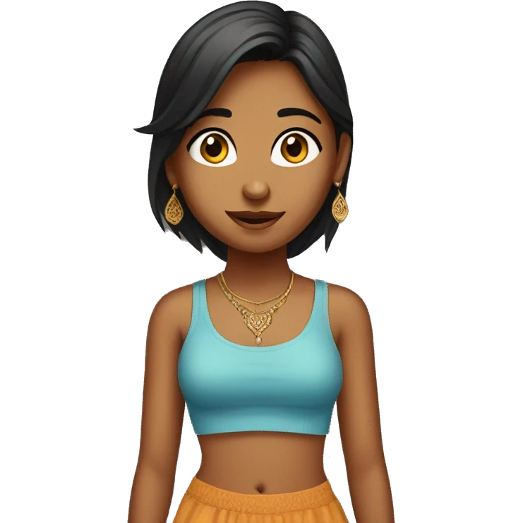  Indian teenager in crop top emoji