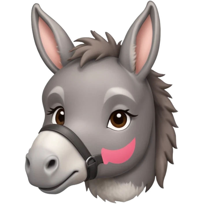 Cute donkey side face with blush emoji