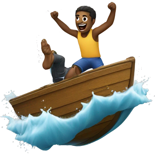 a guy jumping off a boat emoji