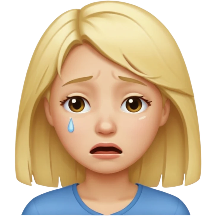 Blondie girl crying emoji