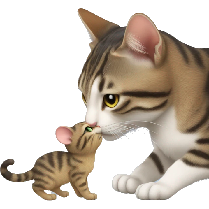 cat kissing mouse emoji