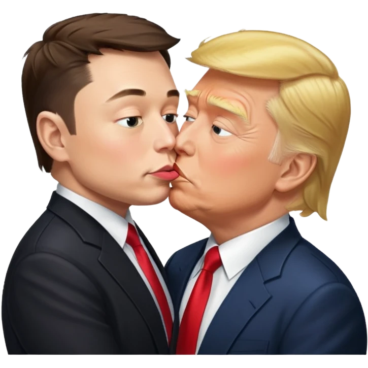 elon musk kissing trump emoji
