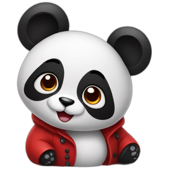 Panda in a red coat emoji