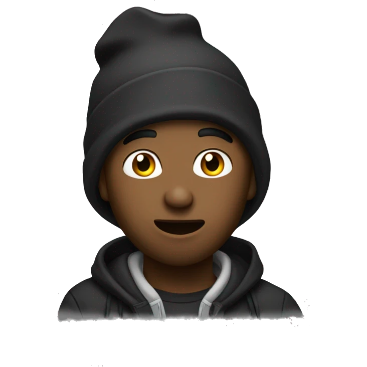 A guy rapping emoji