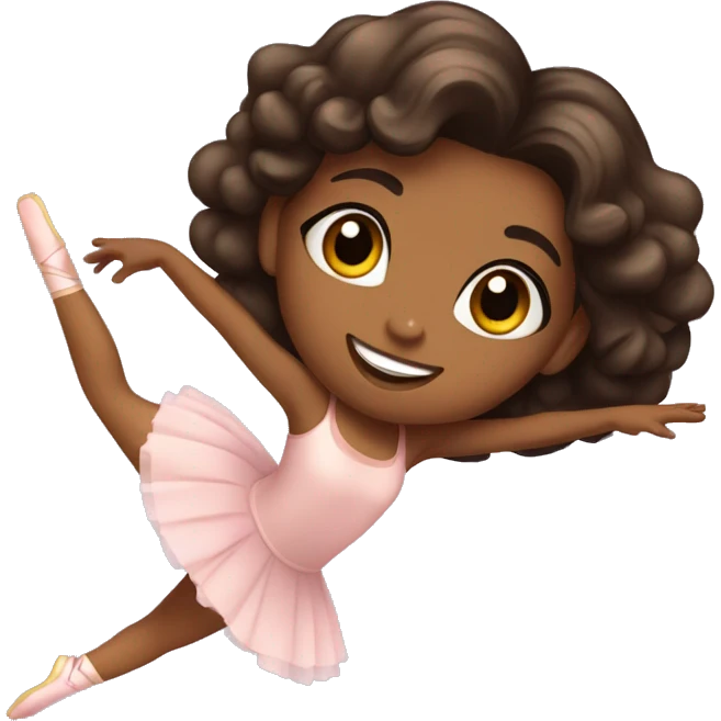 cute brown girl doing ballet  emoji