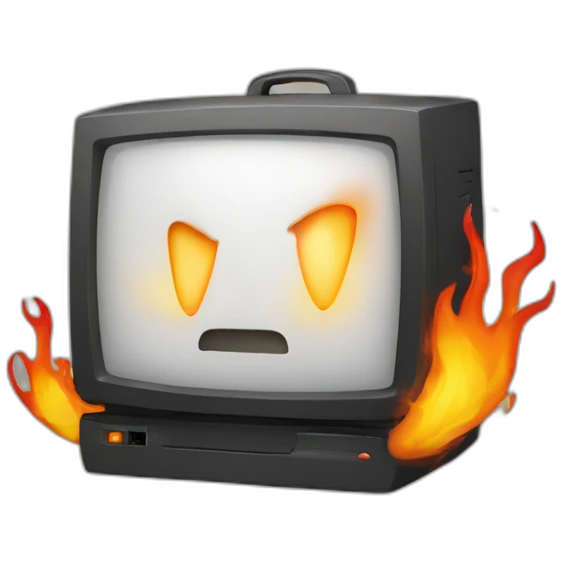 flaming computer emoji