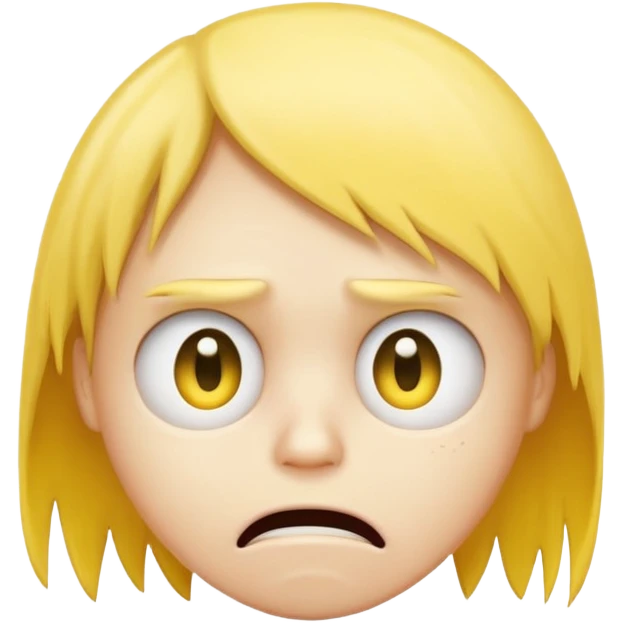 yellow emo face looking to the right horrified and disgusted  emoji