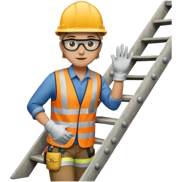 Stair Spotter and gloves. negative : character. emoji