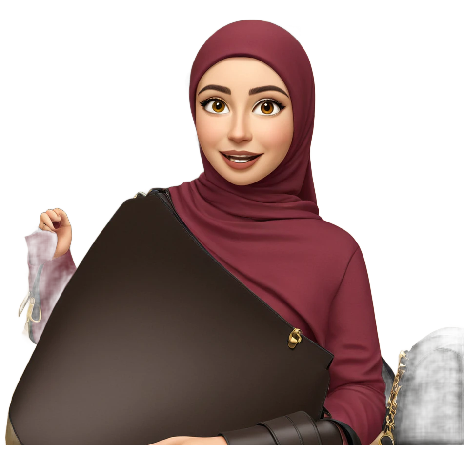 smiling girl with handbag emoji