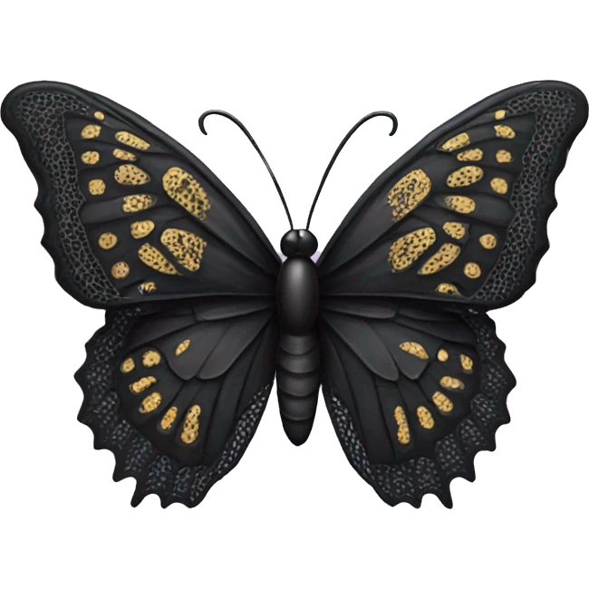Black lace butterfly emoji