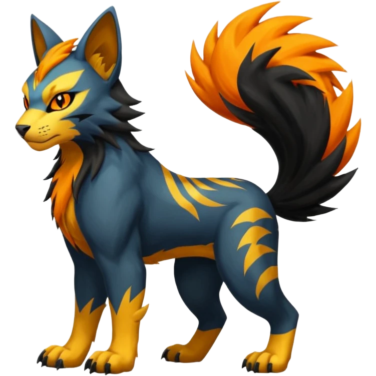 Manectric-Luxray-Bobcat-Fakémon-fusion-animal-creature, full body  emoji