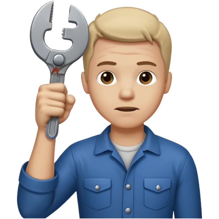 A man's hand clenched a wrench in his fist emoji