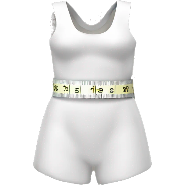 a white measuring tape around waist emoji