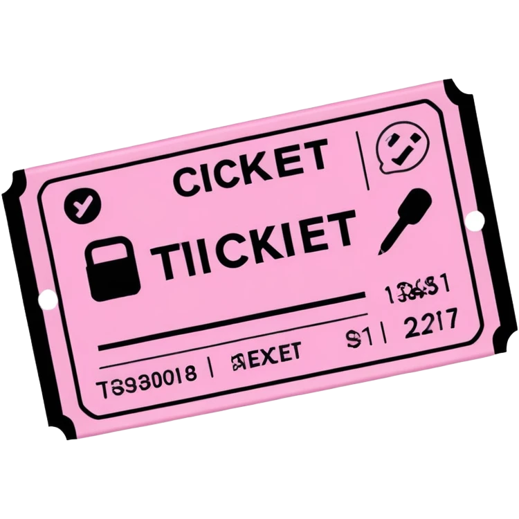 1 Signed ticket pink emoji