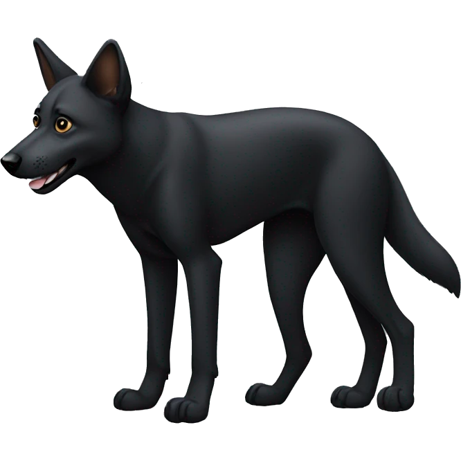 A black dingo  emoji