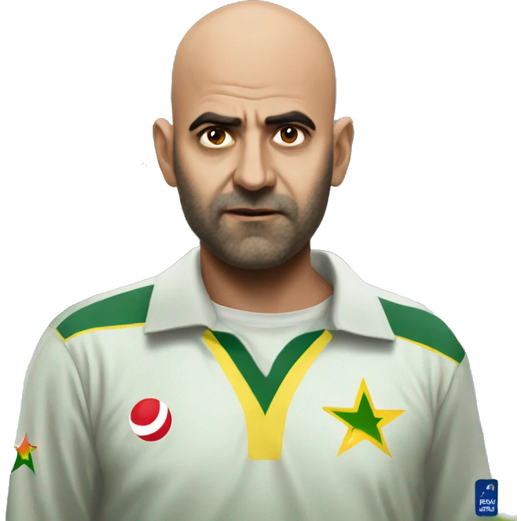Pakistani bald guy disappointed in cricket stadium meme emoji