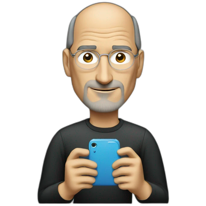steve jobs using an smartphone emoji