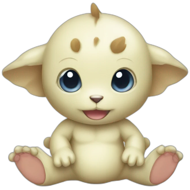 baby Digimon creature with body emoji