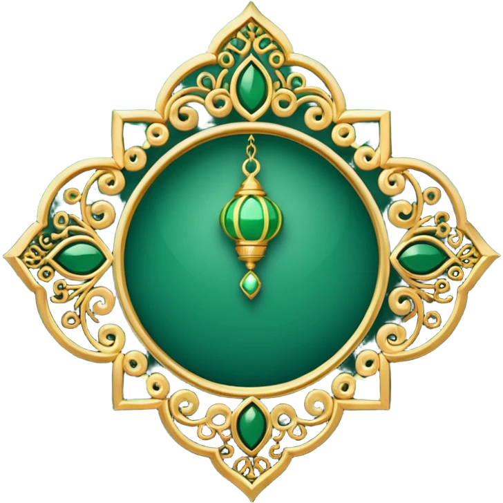 Jade and gold Ramadan filigree emoji