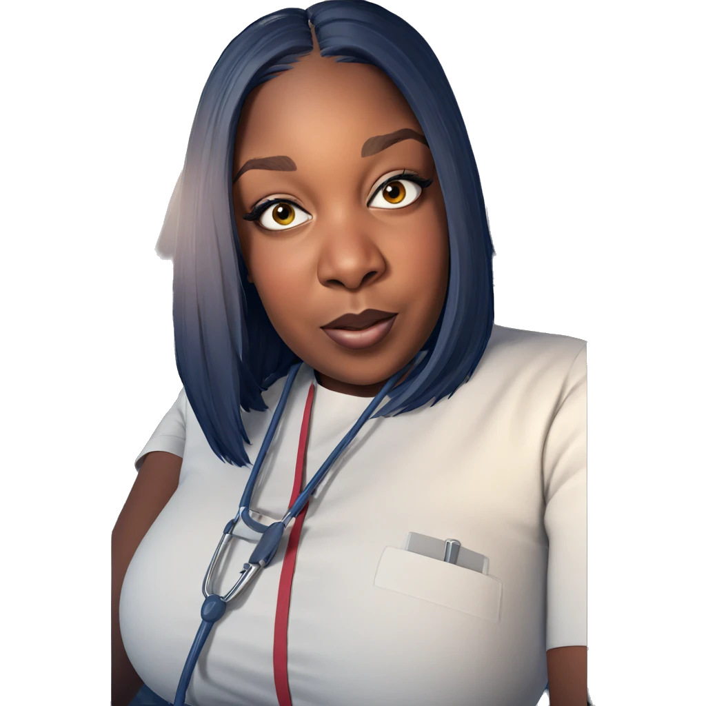 nurse girl looking at viewer emoji