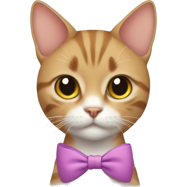 Cat with bow on head with owner emoji