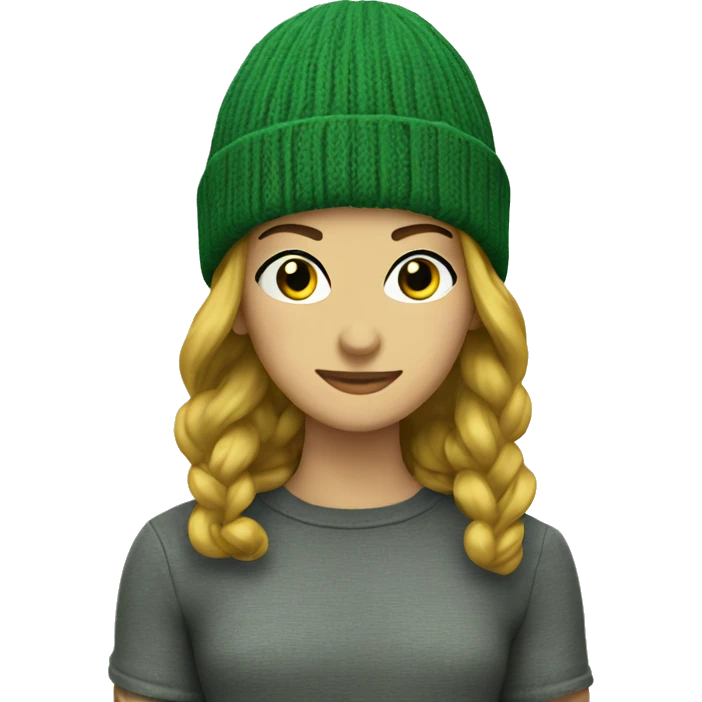 vintage green beanie  emoji