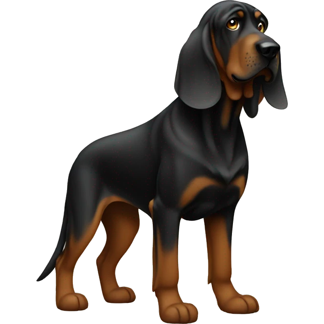 Black bloodhound standing  emoji