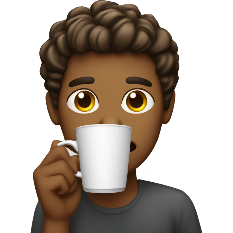 Very tired holding coffee cup emoji
