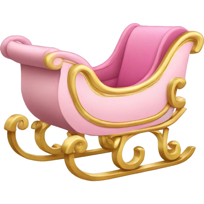 A light pink an gold Christmas sleigh  emoji
