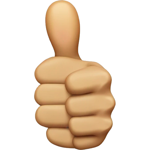 The thumbs up emoji but the finger points at the way where the other fingers point emoji
