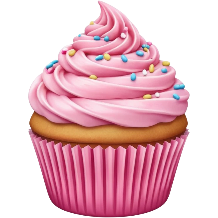 Cupcake with pink icing emoji