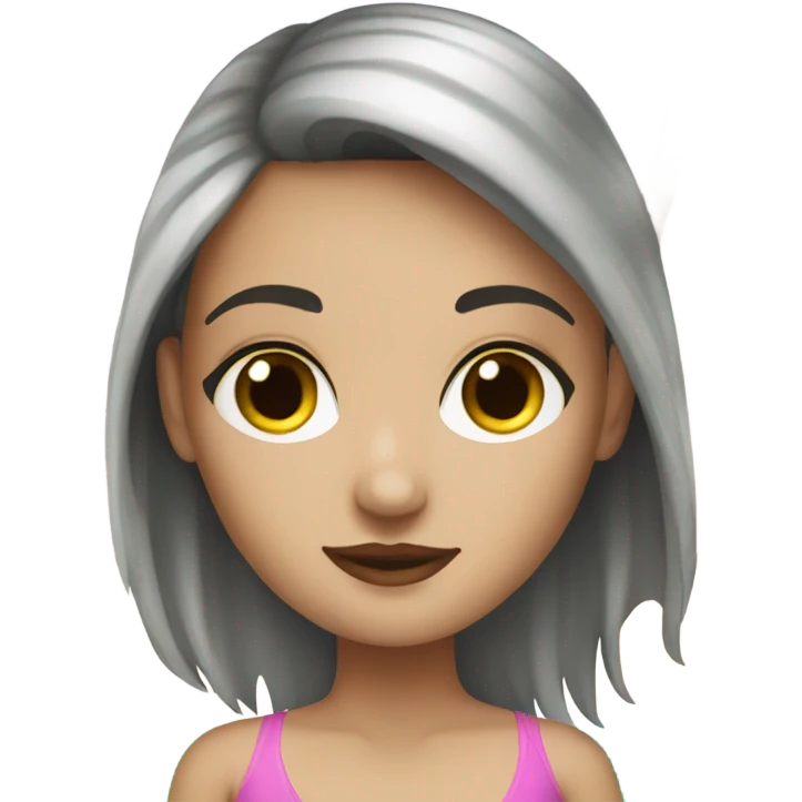 White girl dark hair beach emoji