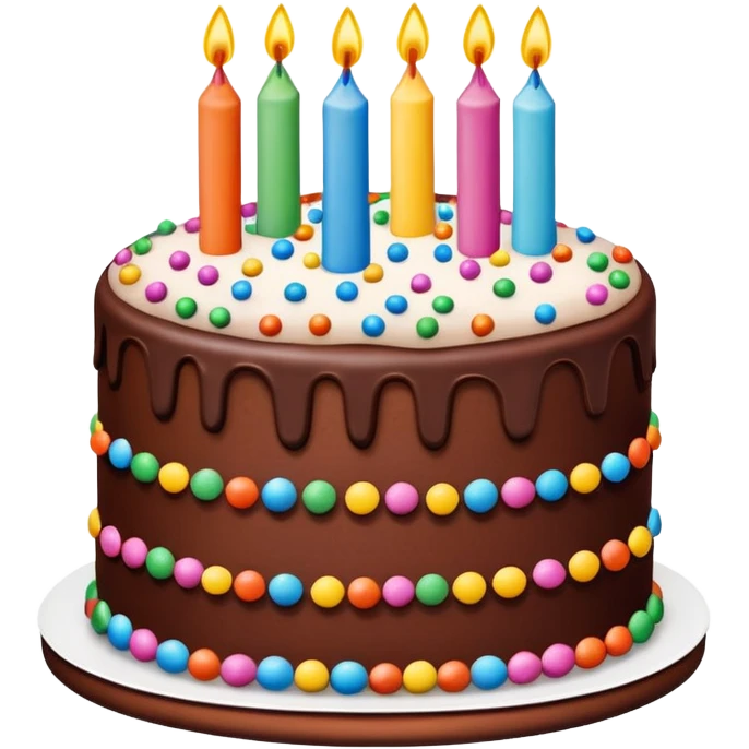 a big chocolate birthday cake emoji