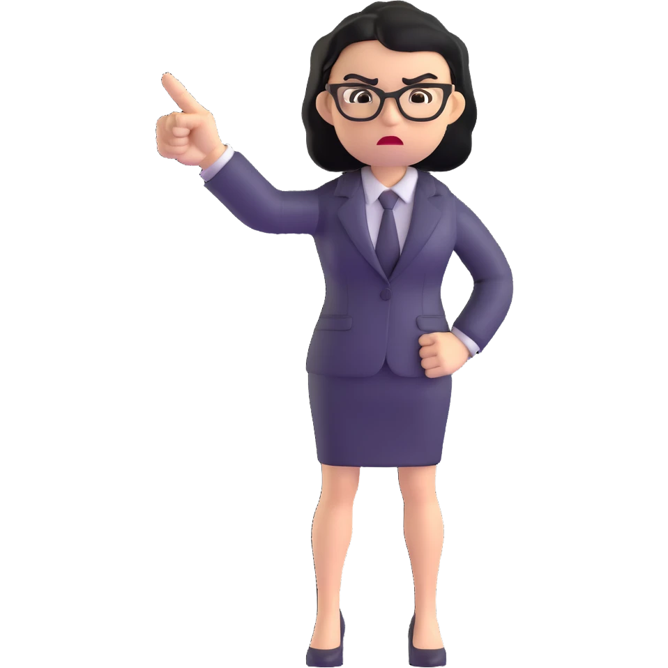 full body angry profesora pointing finger emoji