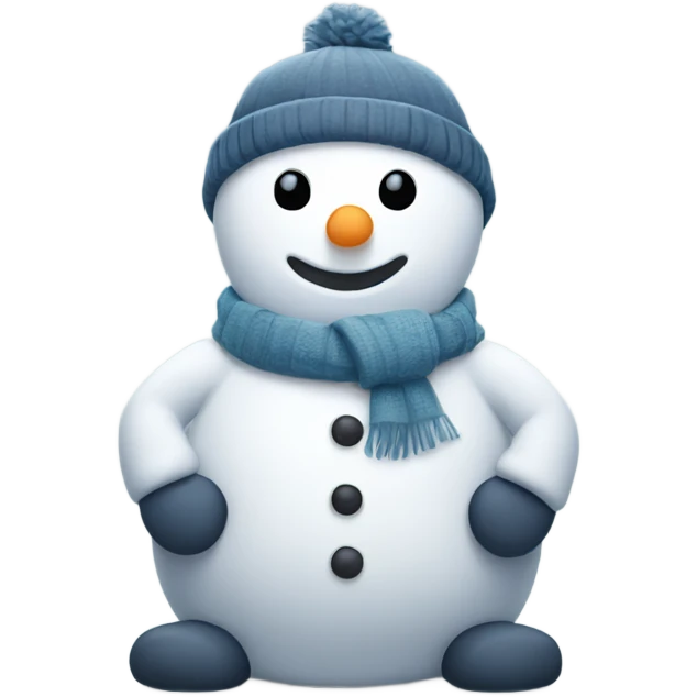 Snowman with hands on knees emoji