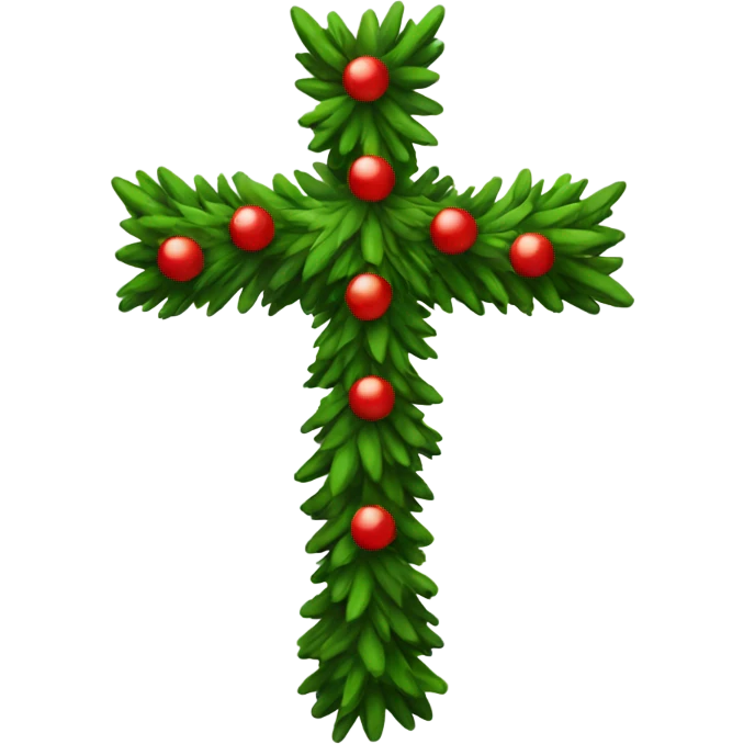 a cross christmas tree emoji