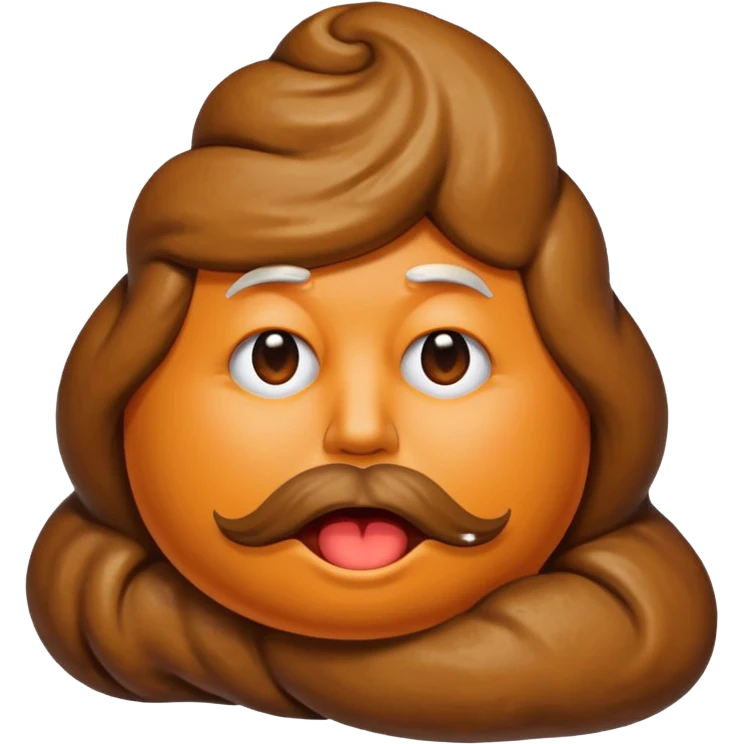 the poop emogi, a pile of poop in trumps image   none of those are what i want  i want the poop emogi with trumps face renbdered in poop, with an orange cast, and his wig on top nope emoji