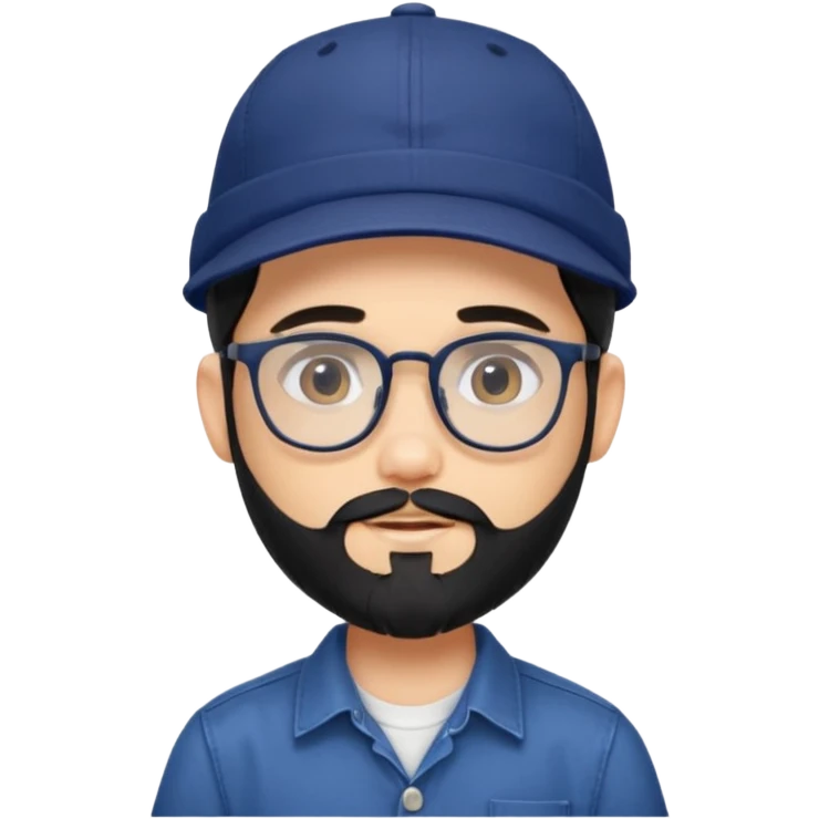 generate a fair pretty bratz boy wearing a dark blue cap and  button up shirt. Handsome with spectacles

bearded and handsome

hair black long emoji