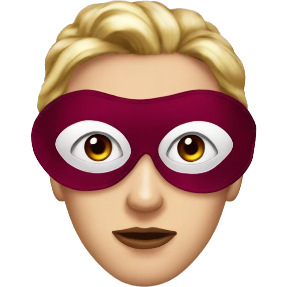 Bordeaux red silk eye mask emoji