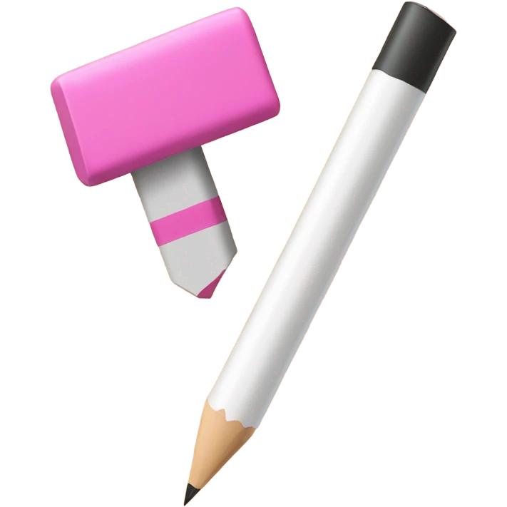 Create an emoji of a pencil and an eraser side by side emoji