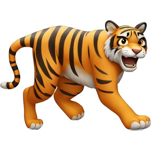 tiger running scared emoji